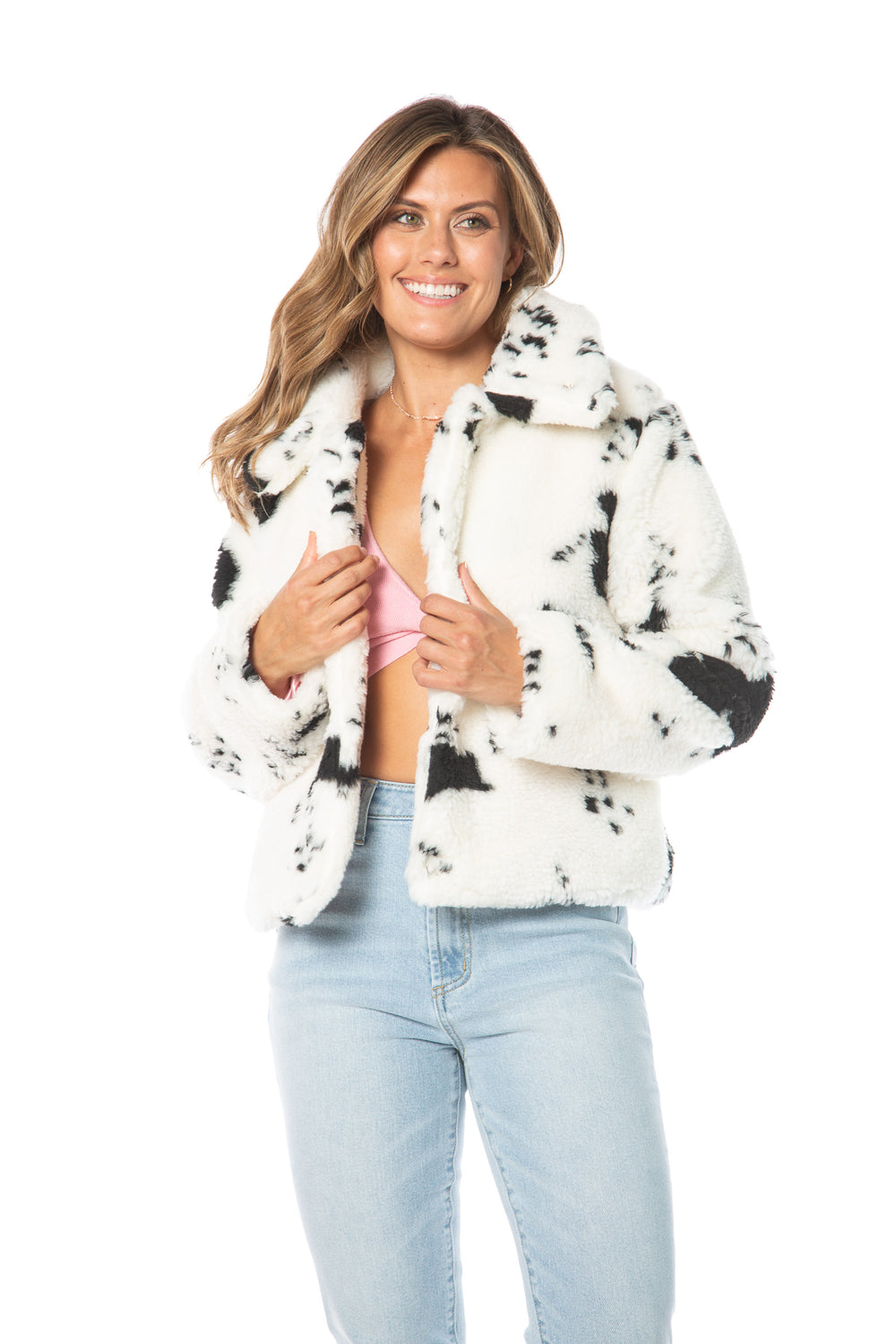 Spotted Faux Sherpa Jacket - Juicy Couture