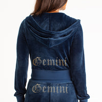 Gemini Big Bling Velour Hoodie