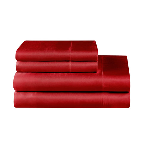 Solid Satin Sheet Set - Ruby - Juicy Couture