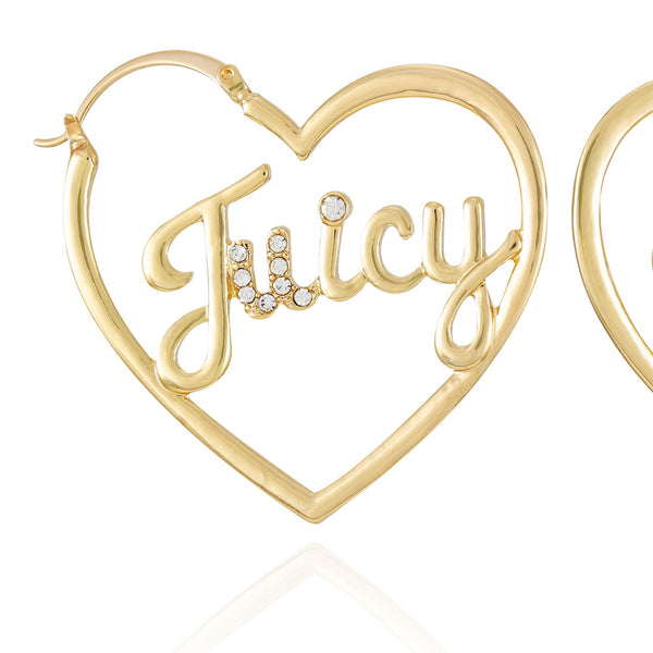 Logo Heart Hoop Earrings - Juicy Couture