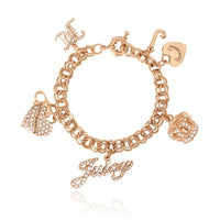 Goldtone Charm Bracelet with Pave Accents - Juicy Couture