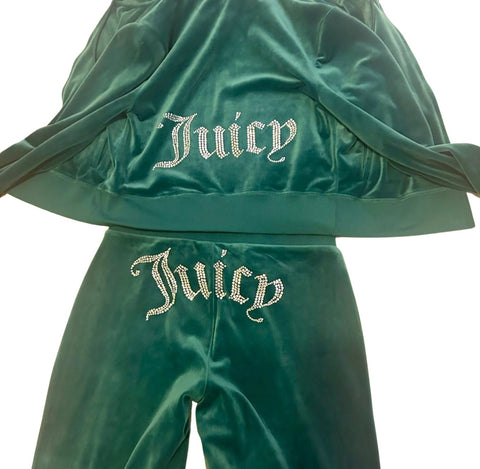 Emerald green bling velour tracksuit—REJUICED - Juicy Couture
