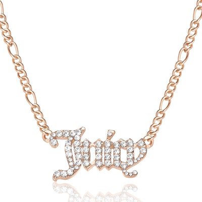 Juicy Script Crystal Chain Necklace - Goldtone - Juicy Couture