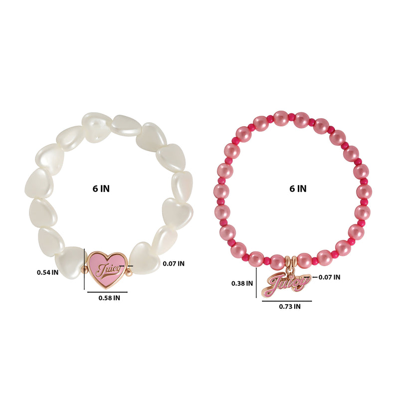 Kids Choose Juicy Heart Charm 2 Piece Bracelet Duo