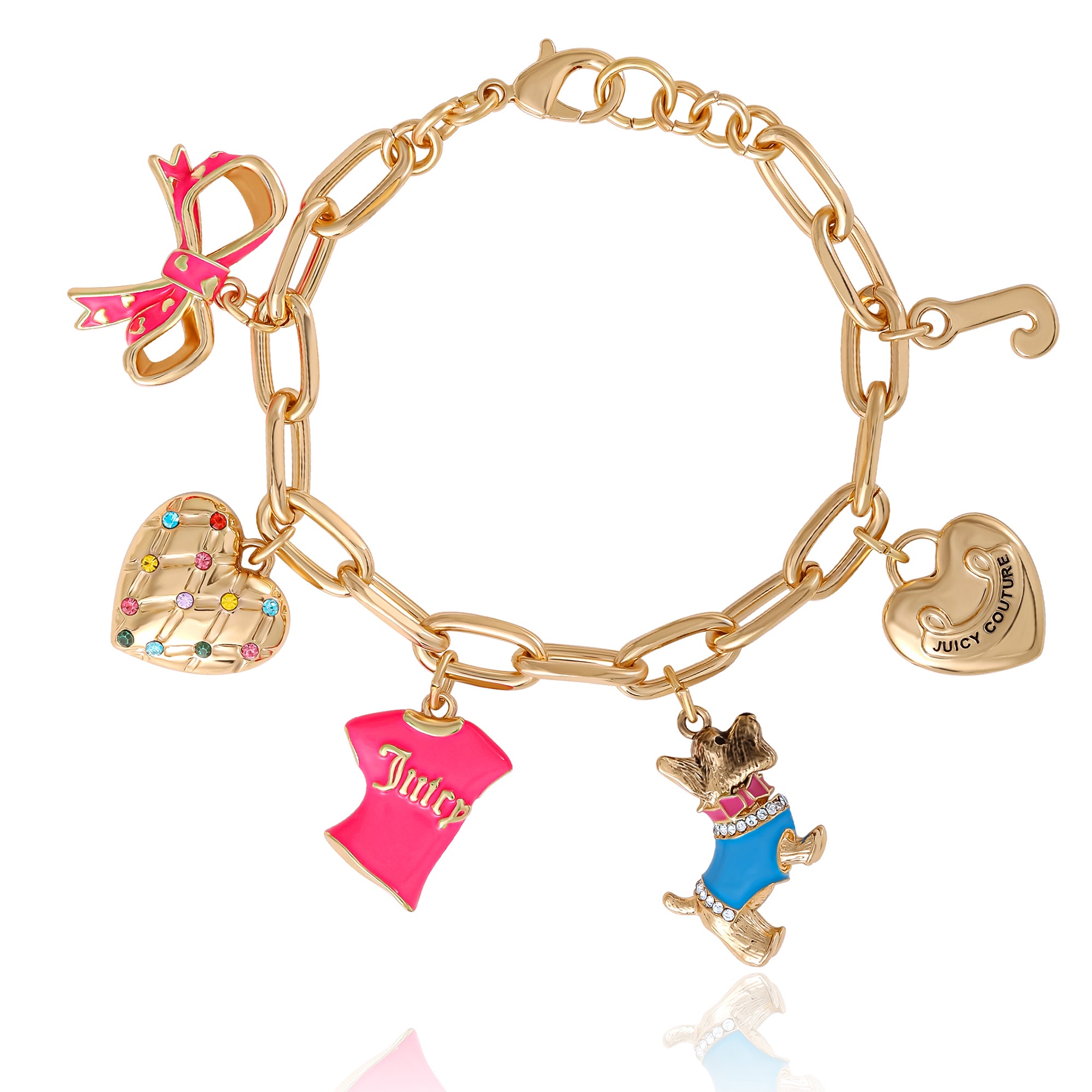 Juicy Couture チャームブレスレット値下げ可能 Pink and Gold Charm Bracelet – Juicy Couture