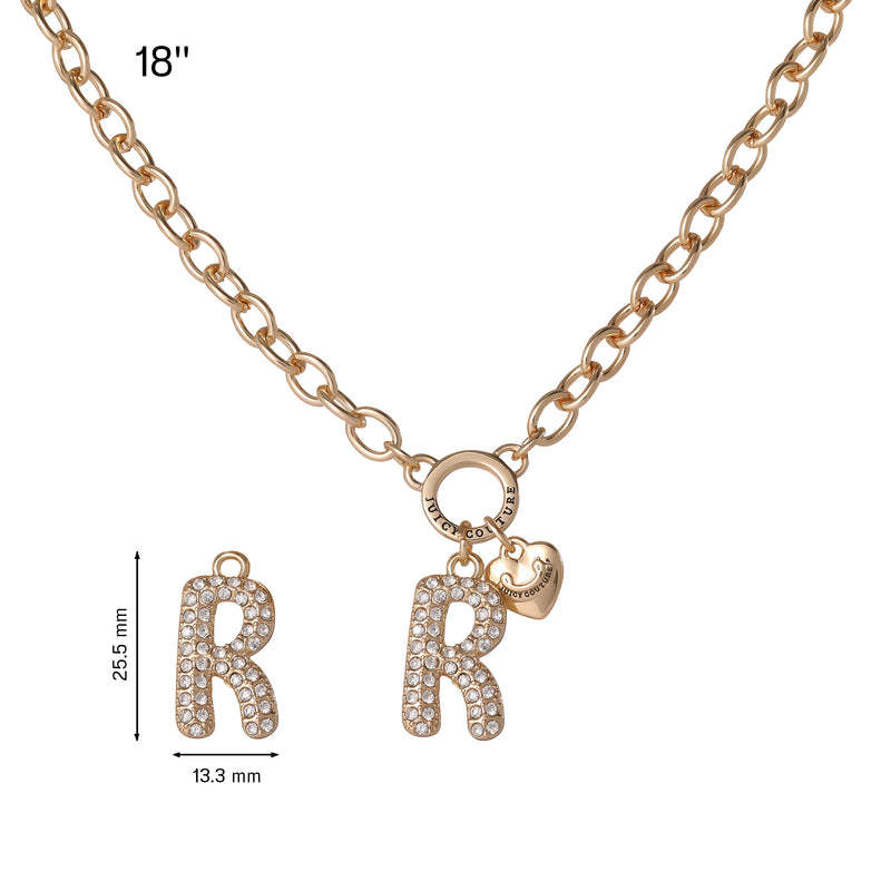 Add a playful Y2K vibe to your style with the Bubble Initial Necklace, Letter R. This gold chain necklace features a bold bubble letter “R” pendant, measuring 25.5 mm by 13.3 mm, accented with sparkling rhinestones and a dainty heart charm. The 18-inch chain makes this personalized piece both stylish and statement-making—perfect for elevating any look.