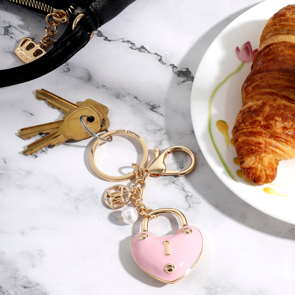 Pink Padlock Heart Keychain - Juicy Couture