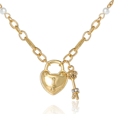 Heart Locket Charm Necklace - Goldtone - Juicy Couture