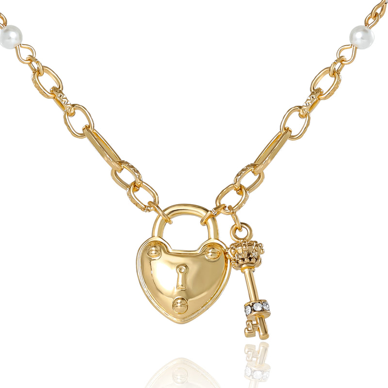 Heart Locket Charm Necklace - Goldtone - Juicy Couture