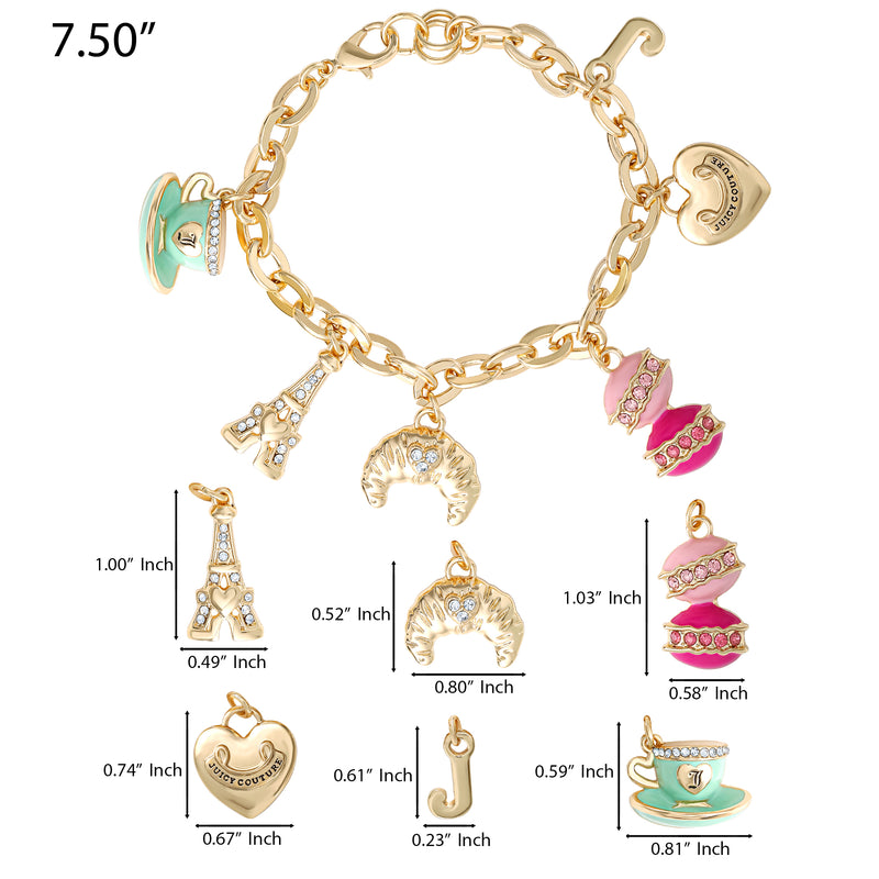 Paris Travel Charm Bracelet - Goldtone - Juicy Couture