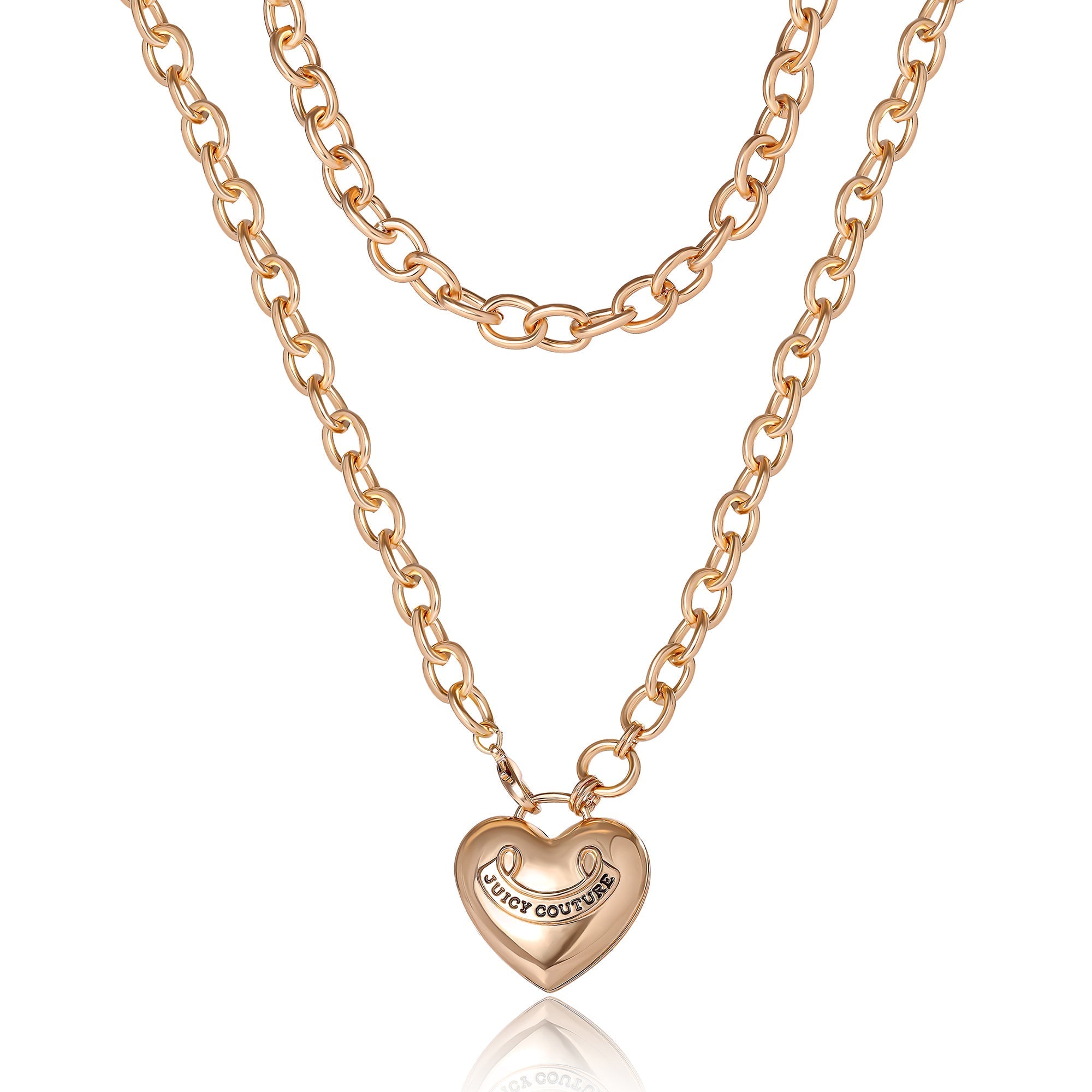 Goldtone Long Heart Pendant Necklace - Juicy Couture