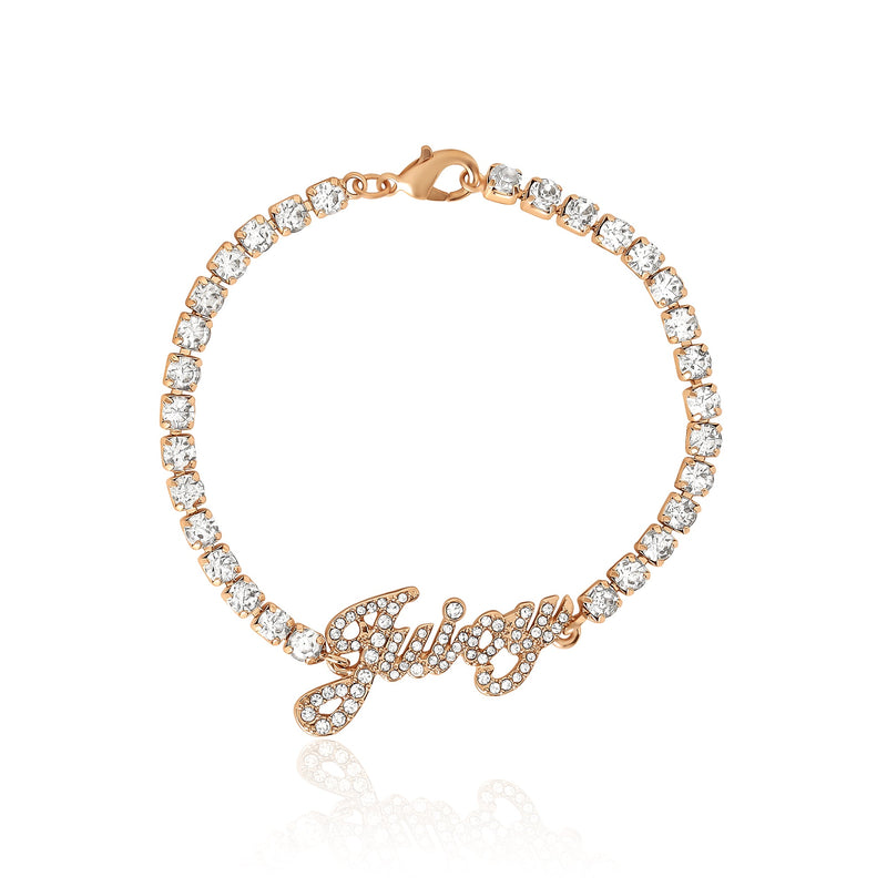 Juicy Script Crystal Tennis Bracelet - Goldtone - Juicy Couture