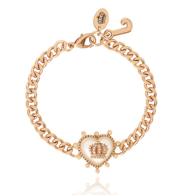 Crown Heart Charm Chain Bracelet