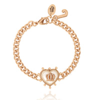 Crown Heart Charm Goldtone Chain Bracelet - Juicy Couture