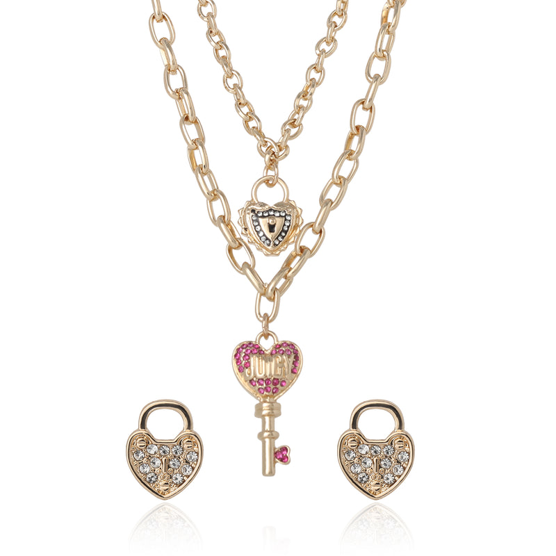 Heart Bow Charm Bracelet - Goldtone - Juicy Couture
