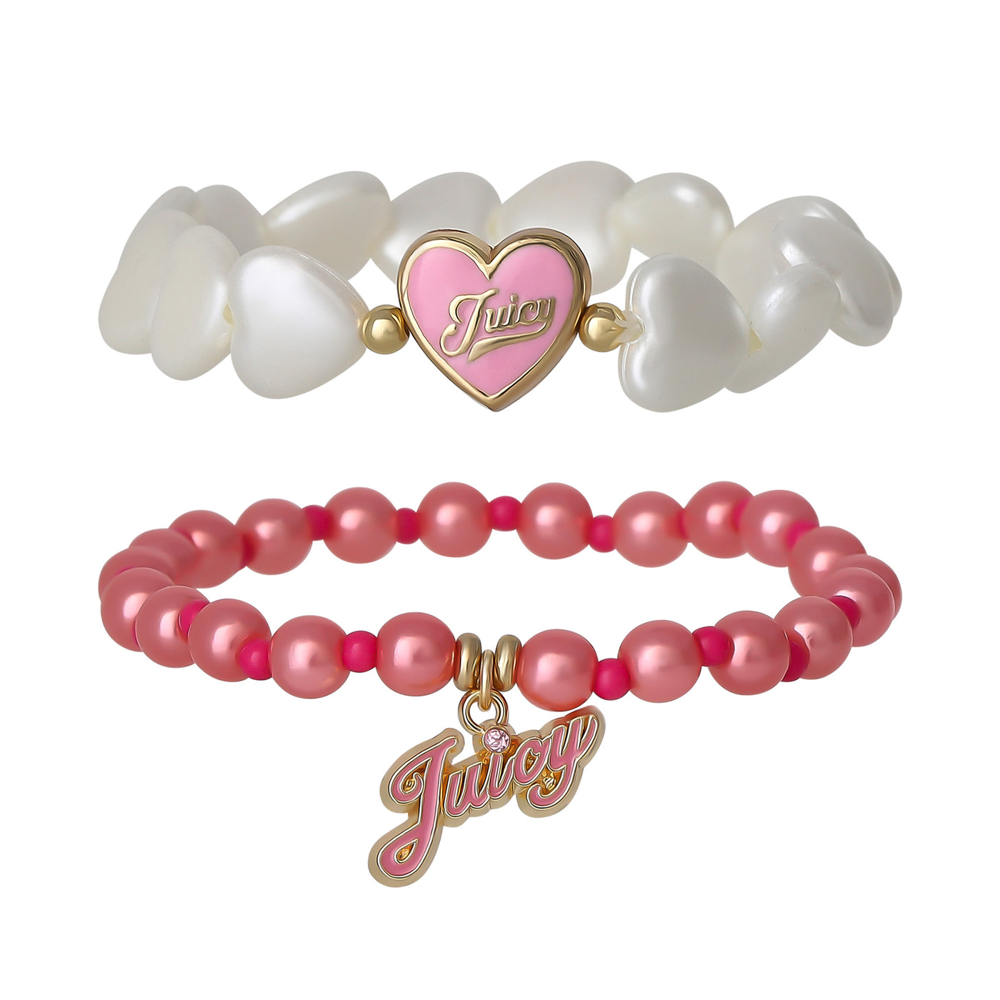 Kids Choose Juicy Heart Charm 2 Piece Bracelet Duo - Goldtone - Juicy Couture