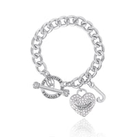 Crystal Heart Charm Toggle Bracelet - Juicy Couture