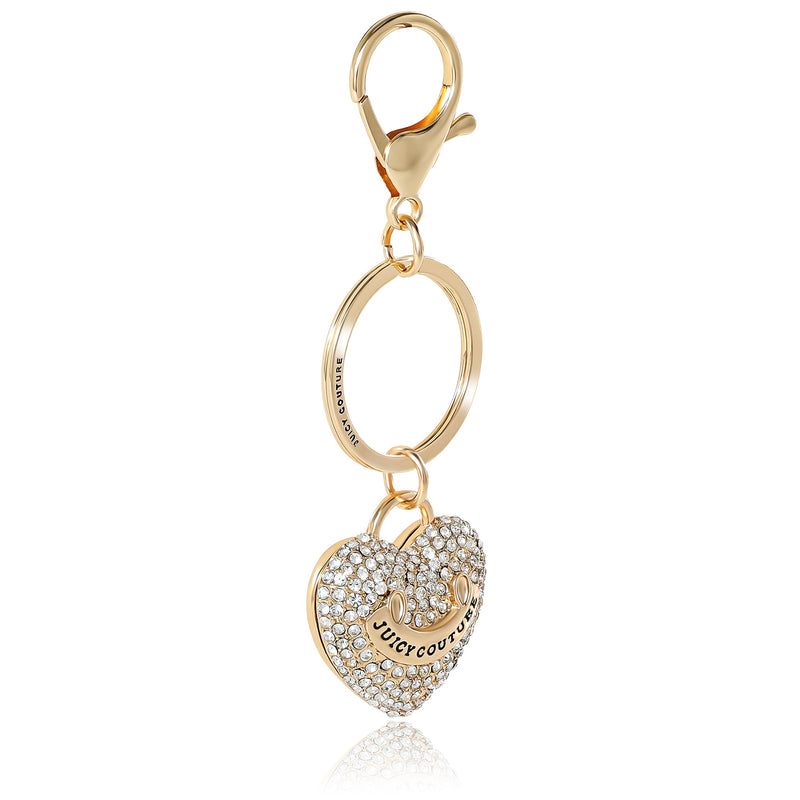 Gold-Tone Pave Heart Keychain Bag Charm & Earrings Set - Goldtone - Juicy Couture