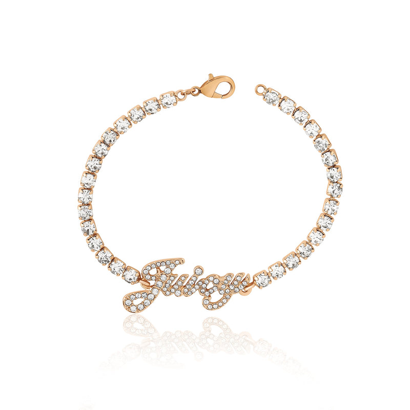Juicy Script Crystal Tennis Bracelet - Goldtone - Juicy Couture