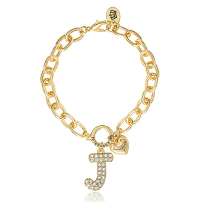 Pavé Initial Charm Bracelet, Letter J - Goldtone - Juicy Couture