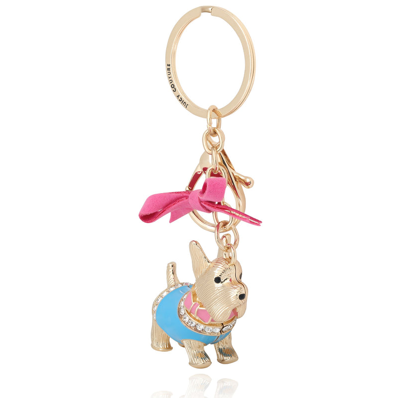 Crystal Scottie Dog Keychain Bag Charm - Goldtone - Juicy Couture