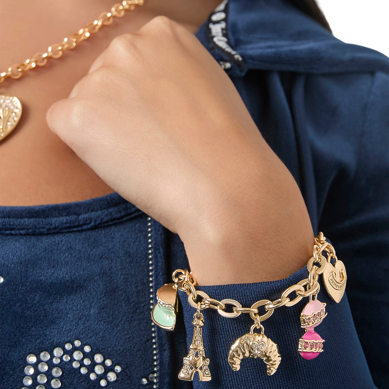 Paris Travel Charm Bracelet - Goldtone - Juicy Couture