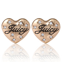 Juicy Crystal-Embellished Heart Stud Earrings - Juicy Couture