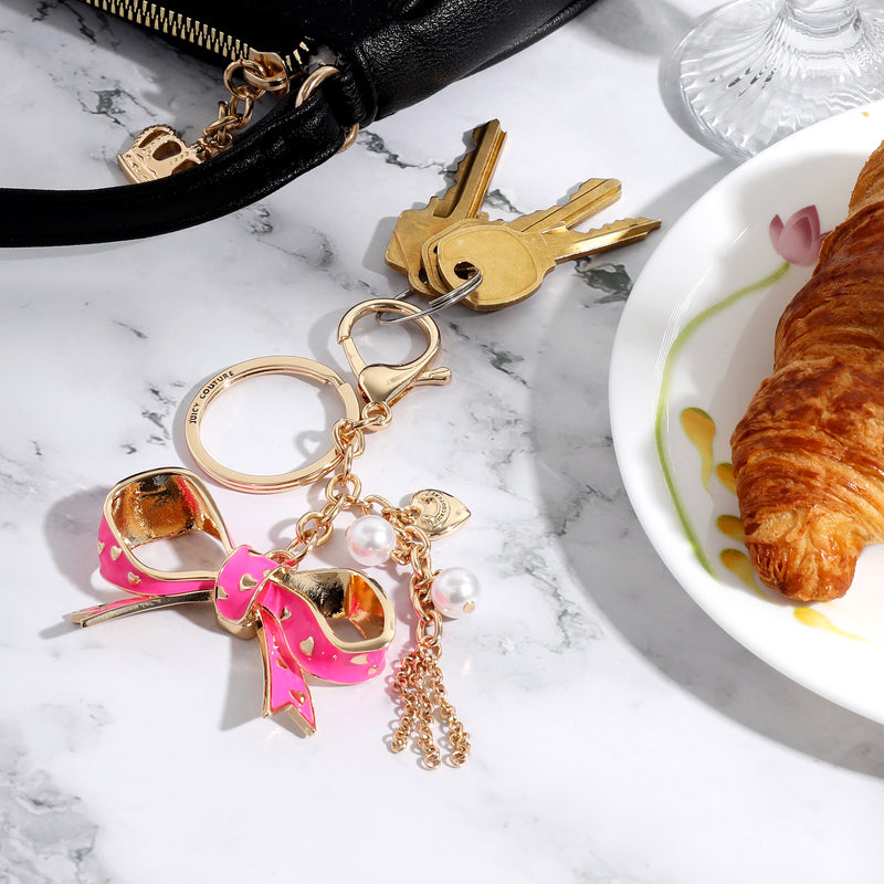 Pink Enamel Heart Keychain - Juicy Couture