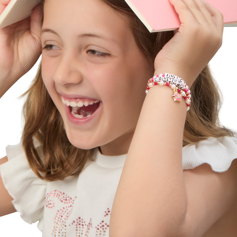 Kids Crown Charm 3 Piece Stretch Beaded Bracelet Set