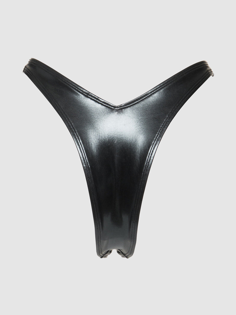 Frederick's Of Hollywood Onyx Swim Tanga Bottom