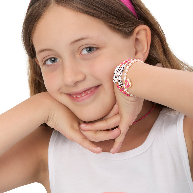 Kids Choose Juicy Heart Charm 3 Piece Beaded Bracelet Set