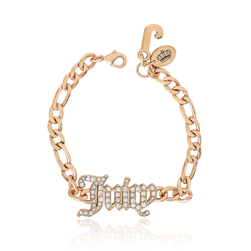 Juicy Script Crystal Chain Bracelet - Goldtone - Juicy Couture