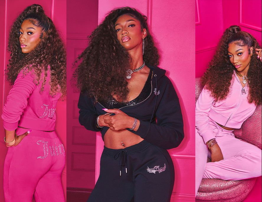 Plus-Size Juicy x Angel Reese Big Bing Velour Track Pants - Juicy