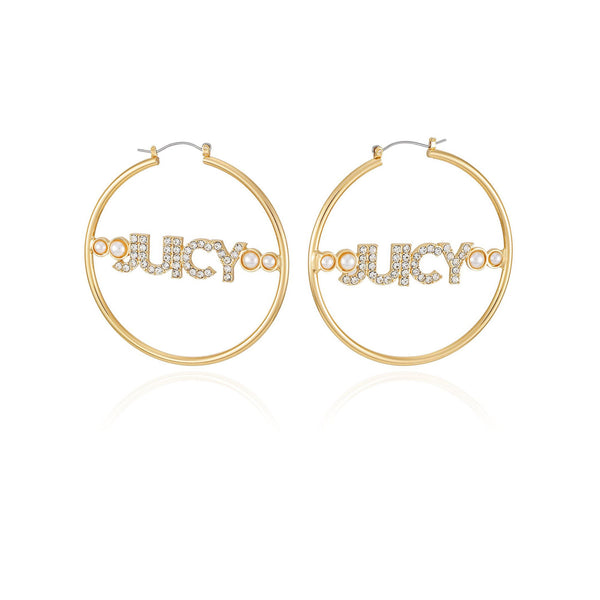 Hoop Earrings with logo charm - Juicy Couture