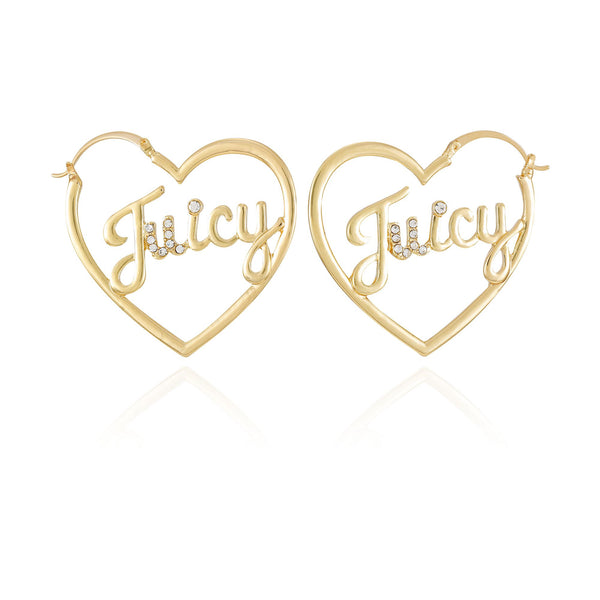 Logo Heart Hoop Earrings - Juicy Couture