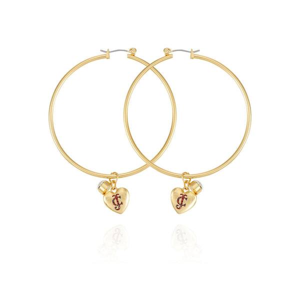 Heart Drop Hoop Earrings - Juicy Couture