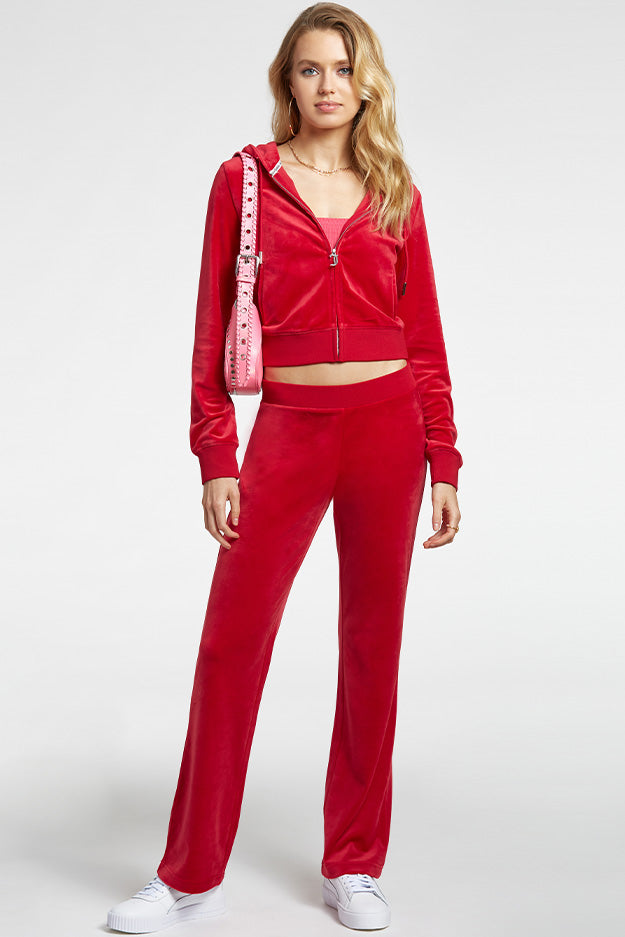 Red JUICY COUTURE Diamante Velour Track Pants - JD Sports Global