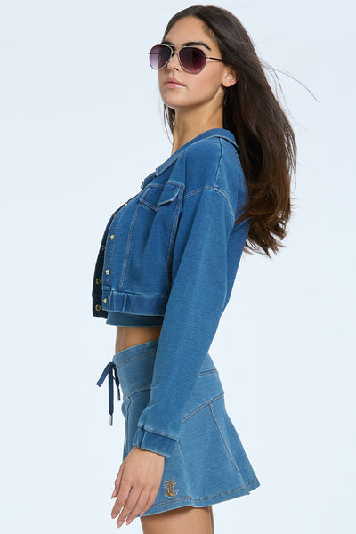 Embroidered Knit Denim Jacket - Juicy Couture