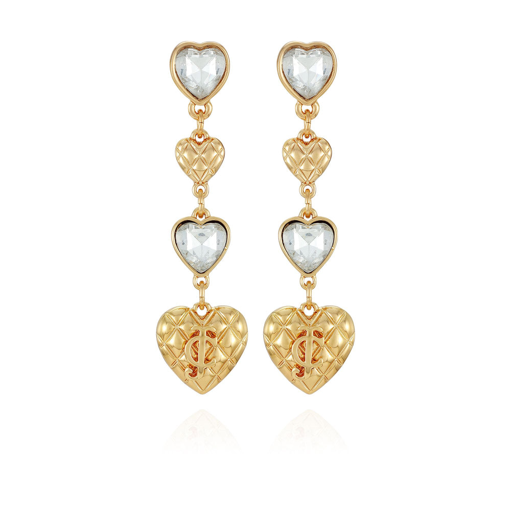 Heart Shaped Linear Drop Earrings - Juicy Couture
