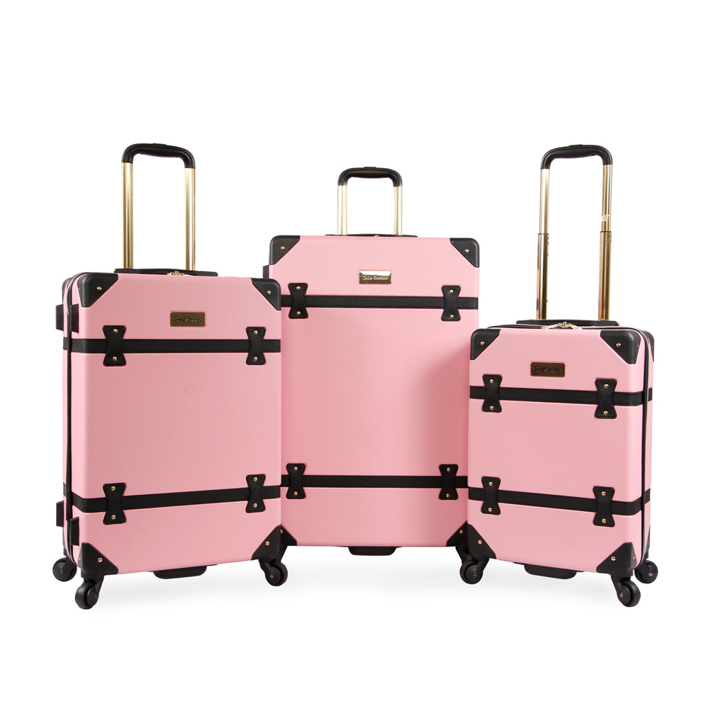 Suitcase On Wheels Women Hard Retro Rolling Luggage Set Trolley