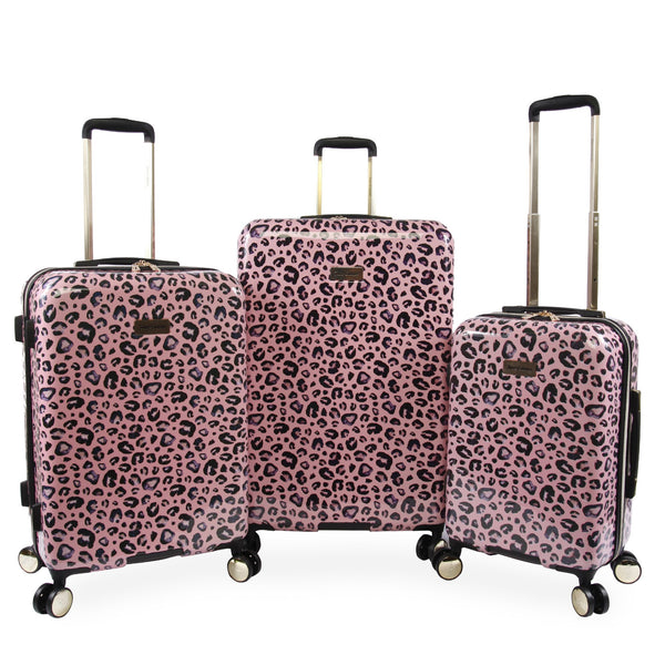 Pink Leopard 3-Piece Hardside Spinner Luggage Set#color_pink-leopard