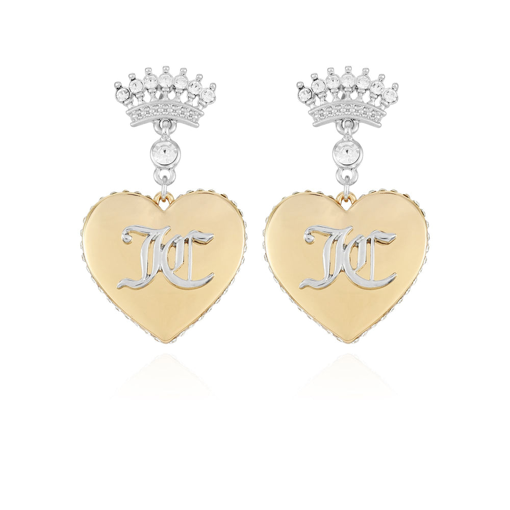 Monogram Crown Heart Drop Earrings - Juicy Couture