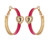 Monogram Heart Hoop Earrings - Juicy Couture