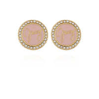 Circle Rhinestone Stud Earrings