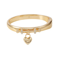 Heart Pendant Bangle Bracelet