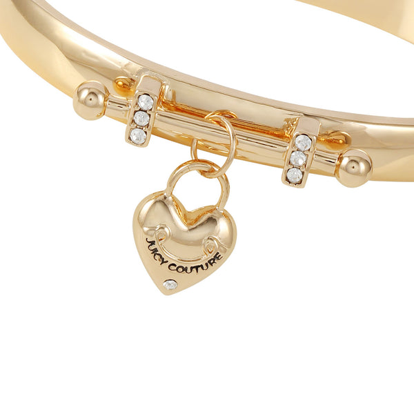 Heart Pendant Bangle Bracelet