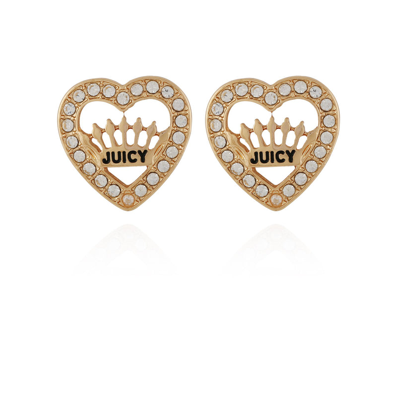 Crown Heart Stud Earrings